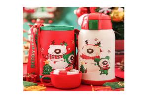 韩国 Beddybear 杯具熊 儿童吸管保温杯 18年圣诞限量版 630ml