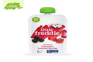 英国 LittleFreddie 小皮果泥 黑莓椰子草莓香蕉苹果100g*3