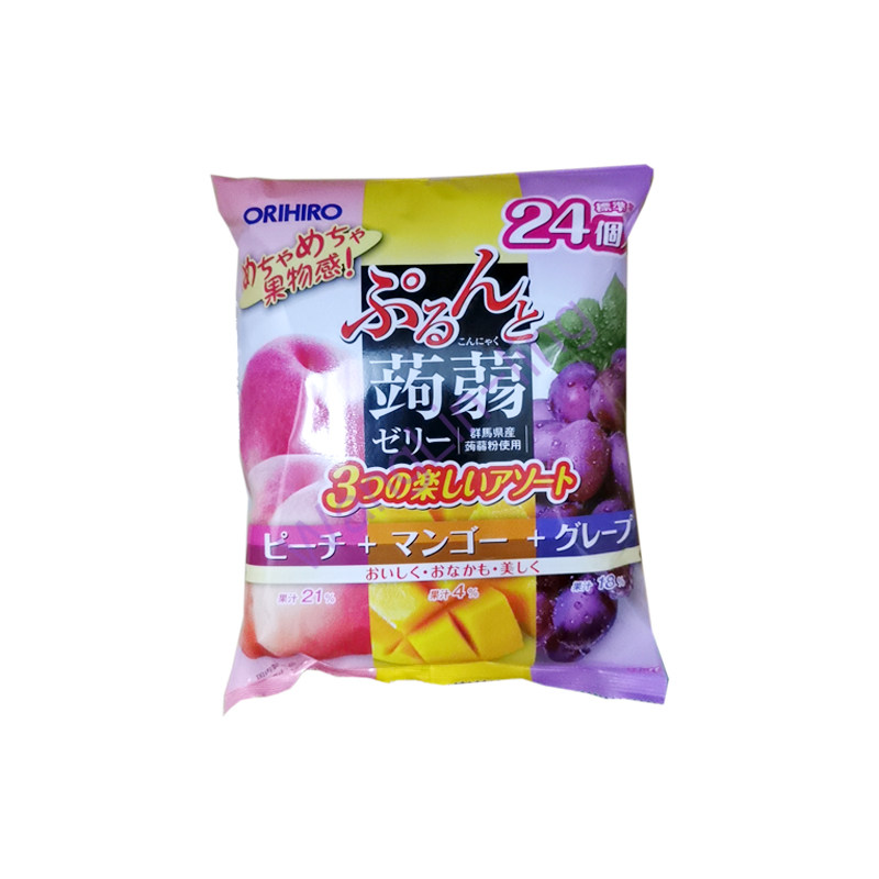 日本 Orihiro 蒟蒻果冻 水蜜桃+芒果+提子味 24个装 480g