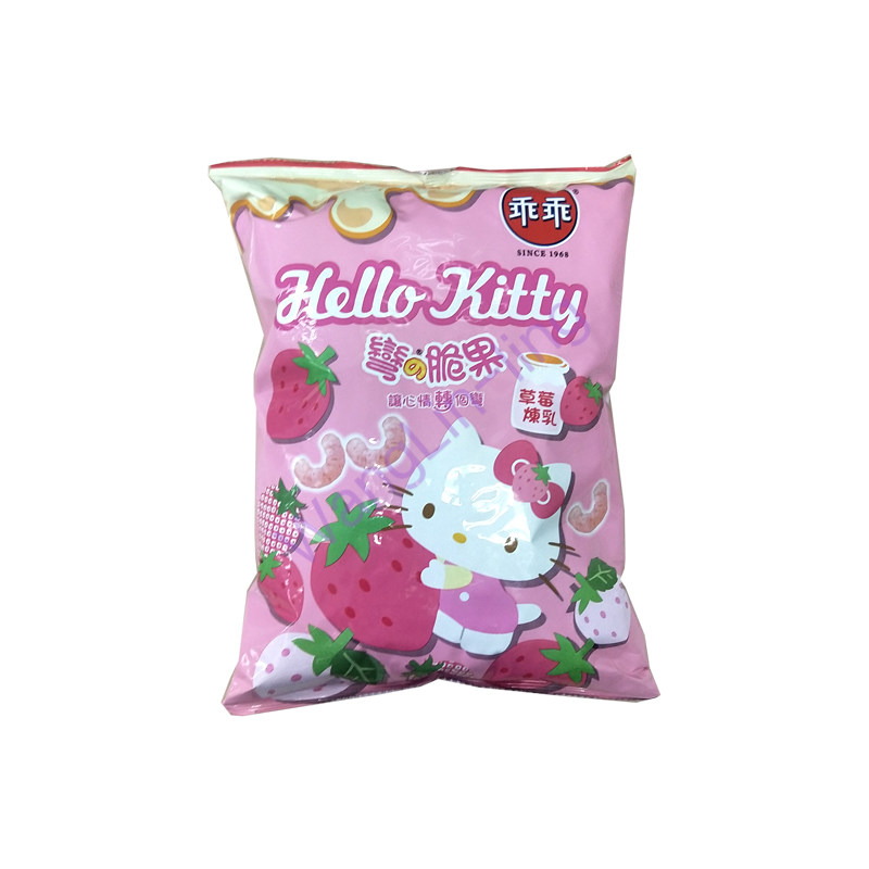台湾 乖乖 弯之脆果草莓炼乳HelloKitty版 82g