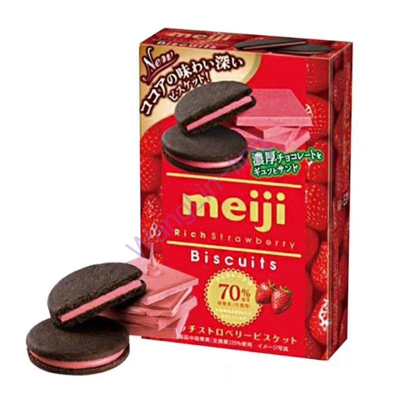 日本 Meiji明治 草莓夹心朱古力饼干