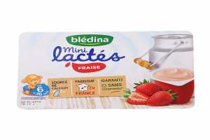 法国 Bledina 贝乐蒂 婴儿奶酪 草莓味 6x55g 6M+
