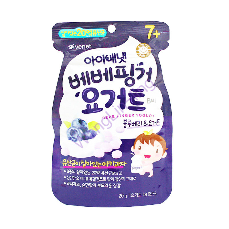 韩国 Ivenet 艾唯倪 贝贝酸奶溶豆 蓝莓味 20g
