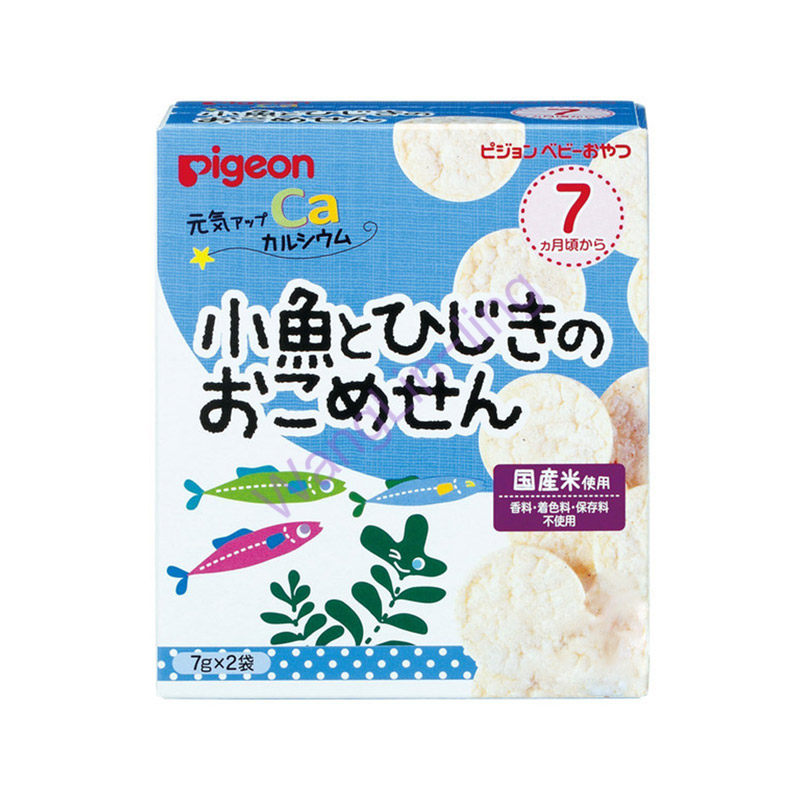 日本 Pigeon 贝亲 高钙海藻小鱼米果 7g*2 7个月+