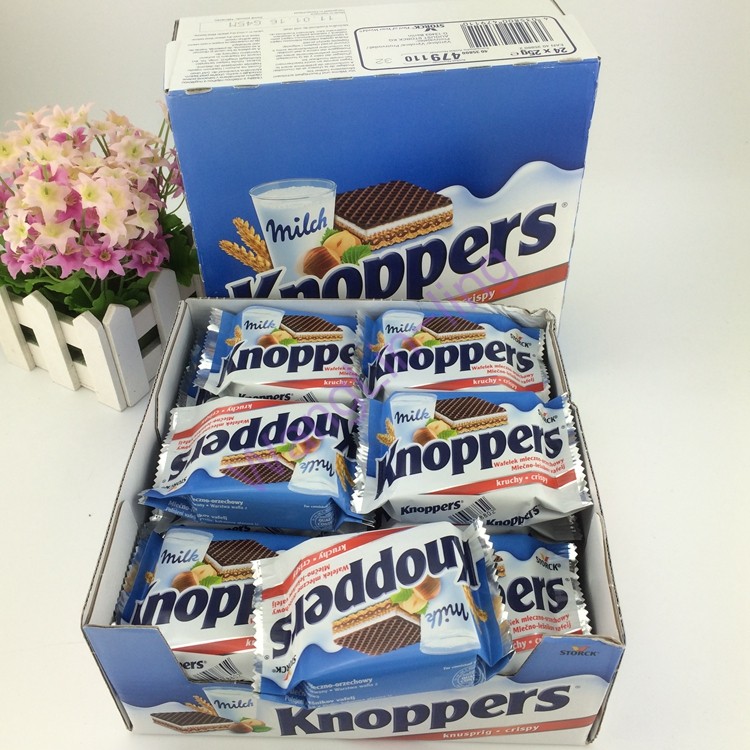 澳洲 Knoppers 牛奶榛子巧克力威化饼干 24片 礼盒装