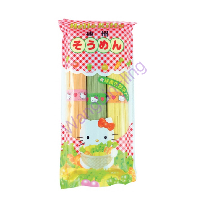 日本 Kanesu 咔内滋 Hello Kitty 多彩三色蔬菜宝宝面条 300g