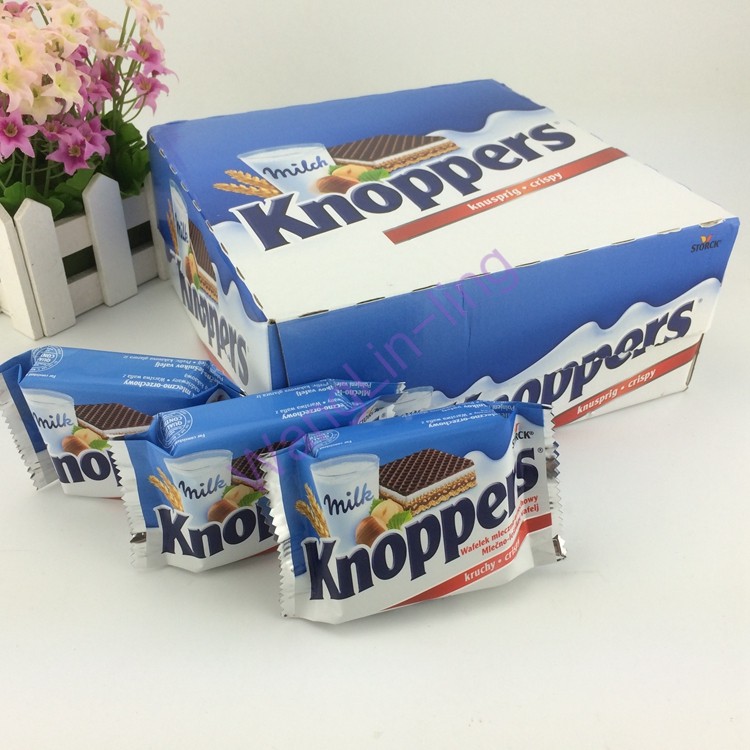 澳洲 Knoppers 牛奶榛子巧克力威化饼干 24片 礼盒装