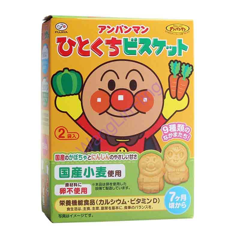 日本 Fujiya 不二家 面包超人南瓜胡萝蔬菜饼干 95g 7个月宝宝适用