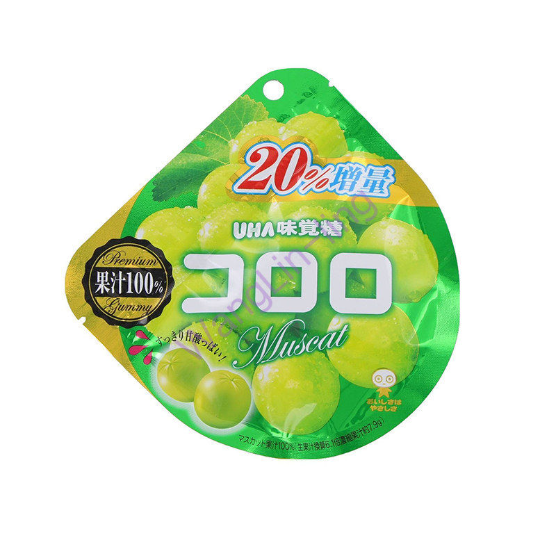 日本 UHA 悠哈 100%果汁包裹软糖 青葡萄味 40g