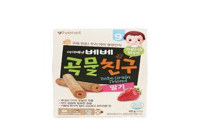 韩国 Ivenet 艾唯倪 贝贝糙米手指饼 草莓味 40g