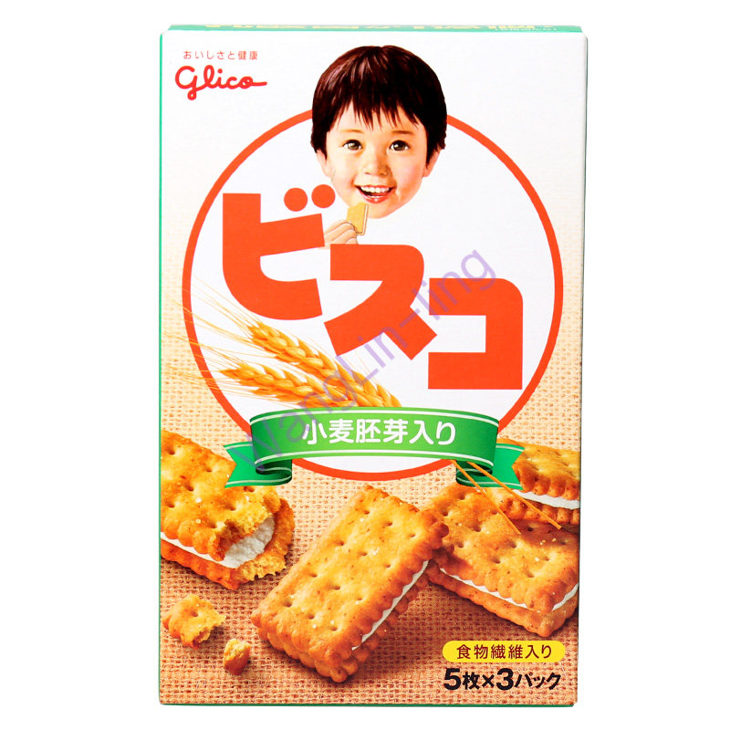 日本 Glico 固力果 高钙小麦乳酸菌夹心饼干 2枚×12袋
