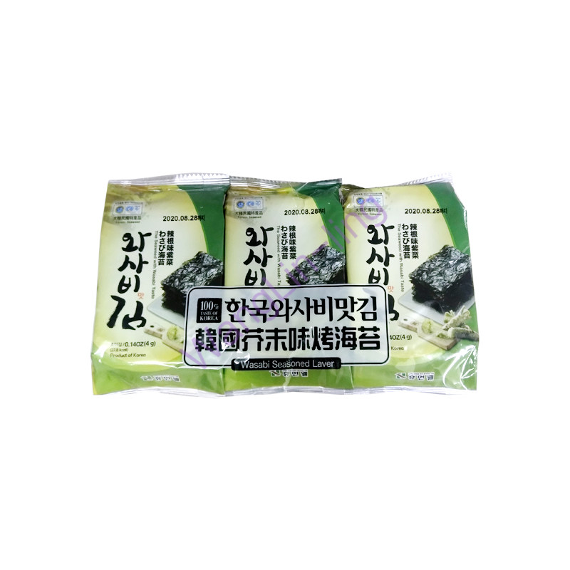 韩国 芥末味烤海苔 4g*3包