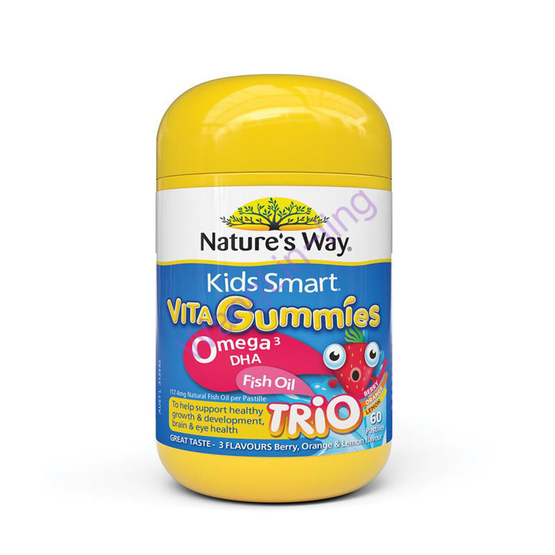 澳洲 Nature's Way 佳思敏 儿童复合维生素高浓度鱼油软糖 60粒