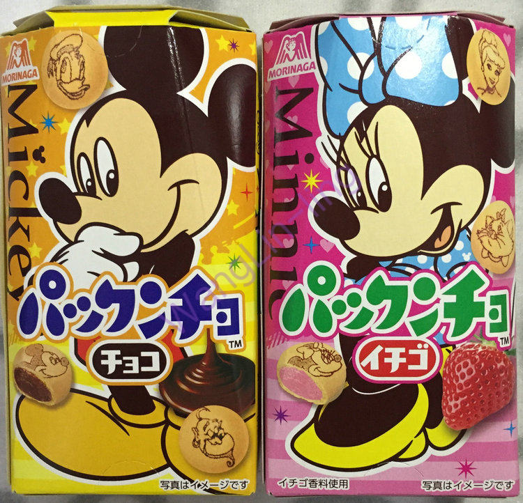 日本 Morinaga 森永 迪士尼卡通造型草莓夹心饼干 45g