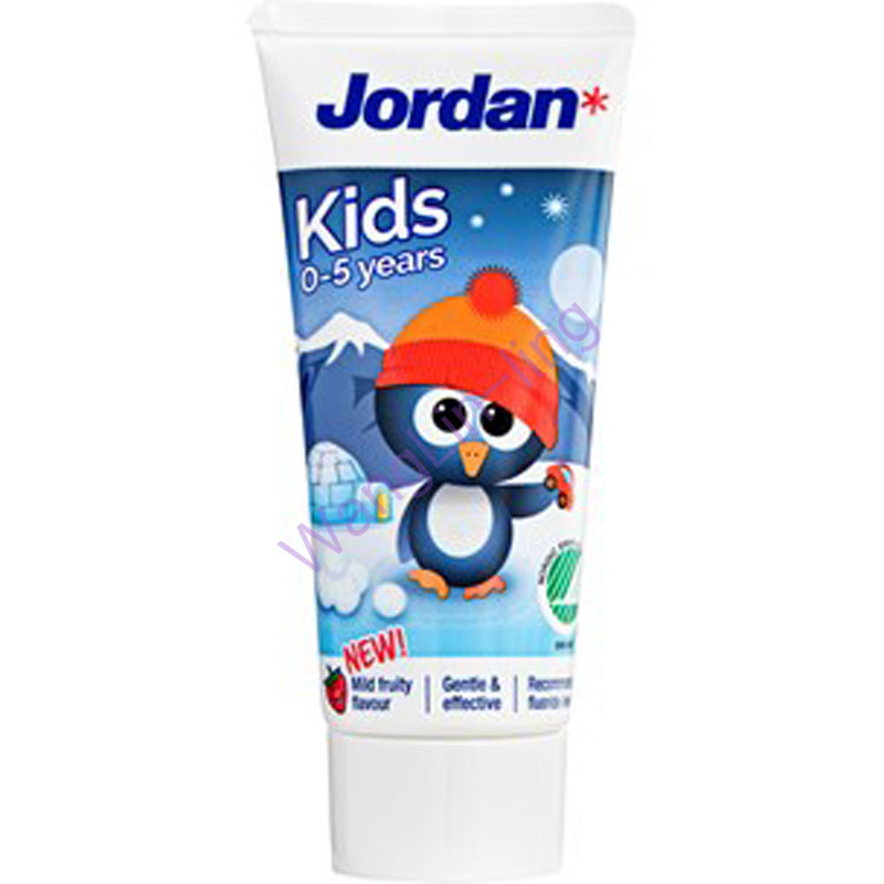 挪威 Jordan 儿童牙膏 0-5岁 50ml（草莓香草味）图案随机