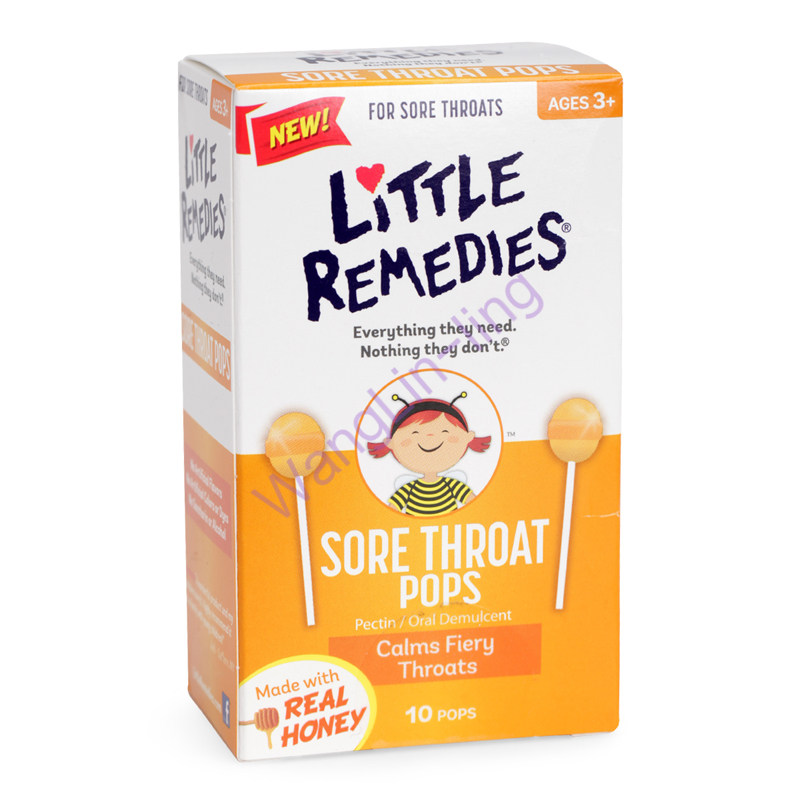 美国 Little Remedies 小鼻子天然蜂蜜 儿童止咳棒棒糖 10支/盒